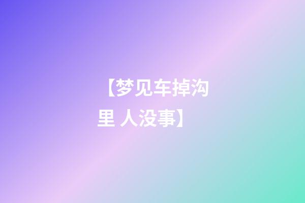 【梦见车掉沟里 人没事】